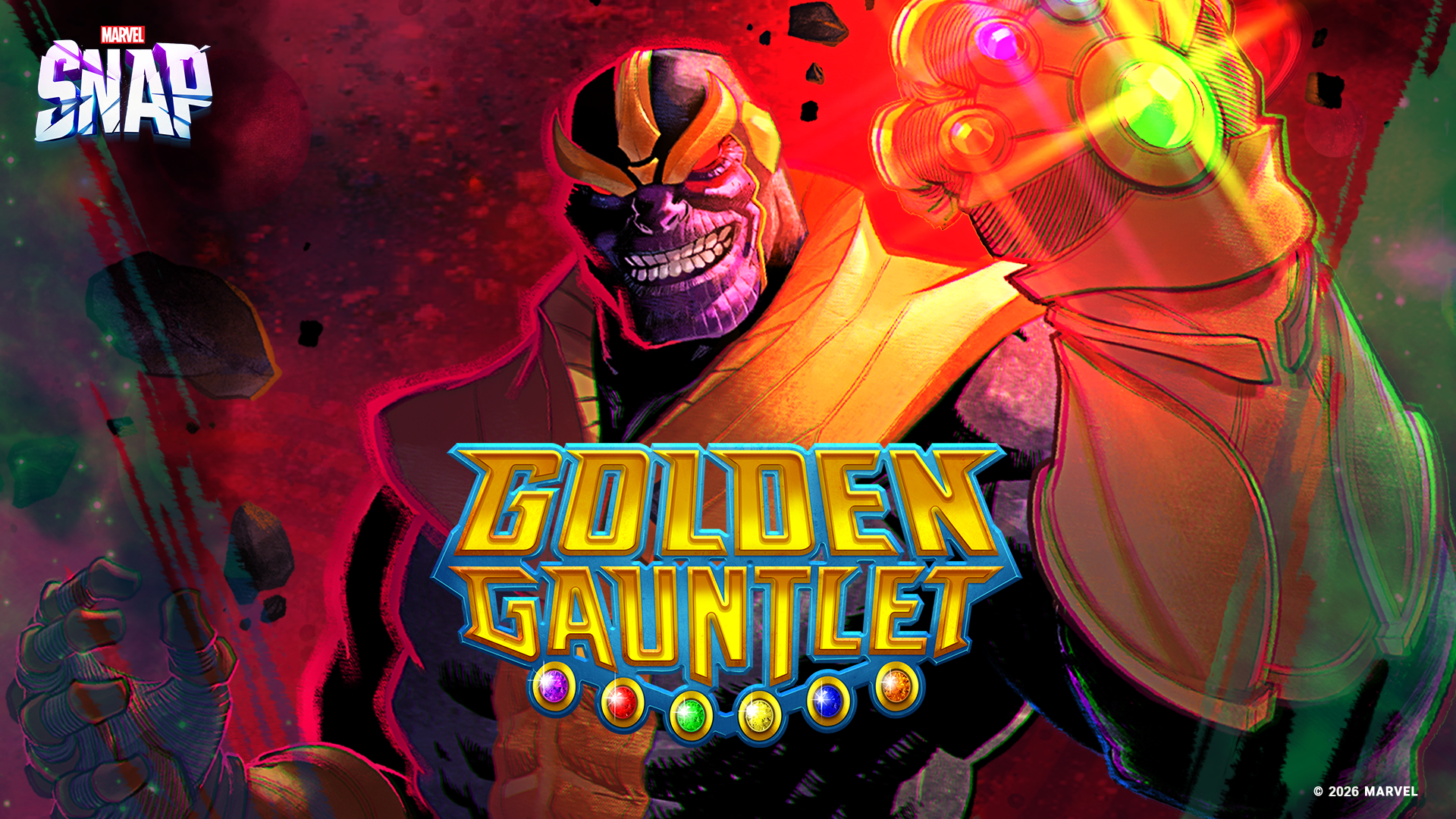 Golden Gauntlet Qualifier 3 MARVEL SNAP artwork featuring Thanos Fractured Frontier