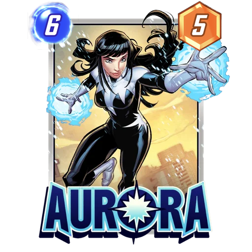 Aurora MARVEL SNAP card art with current cost and power
