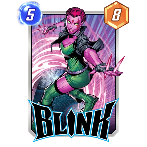 Blink MARVEL SNAP card art with current cost and power