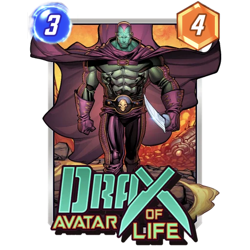 Drax, Avatar Of Life MARVEL SNAP card art with current cost and power
