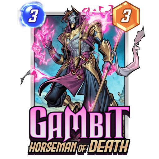 Gambit Horseman of Death MARVEL SNAP card art with current cost and power