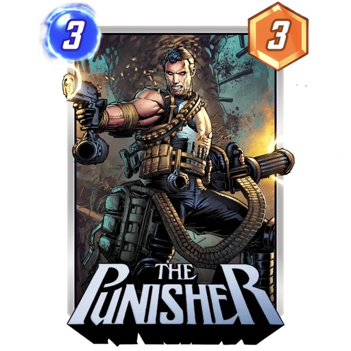 Punisher MARVEL SNAP card art with current cost and power