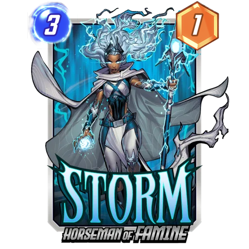 Storm Horseman of Famine MARVEL SNAP card art with current cost and power