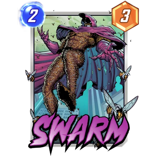 Swarm MARVEL SNAP card art with current cost and power