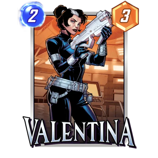 Valentina MARVEL SNAP card art with current cost and power