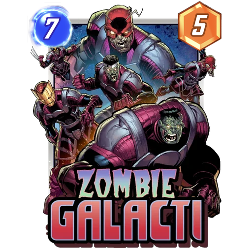 Zombie Galacti MARVEL SNAP card art with current cost and power