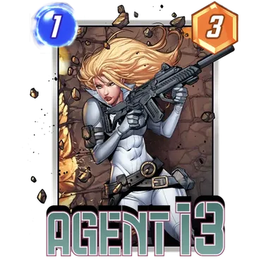 Agent 13 MARVEL SNAP card art with current cost and power