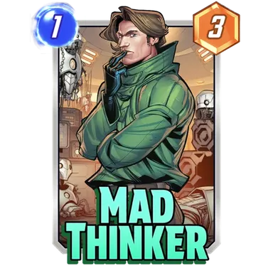 Mad Thinker MARVEL SNAP card art with current cost and power