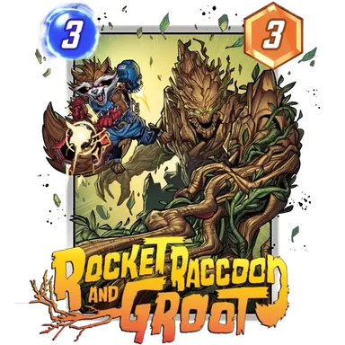 Rocket and Groot MARVEL SNAP card art