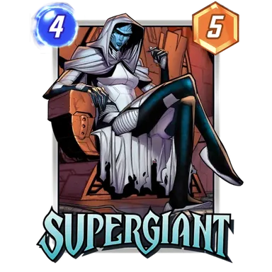 Supergiant MARVEL SNAP card art with current cost and power