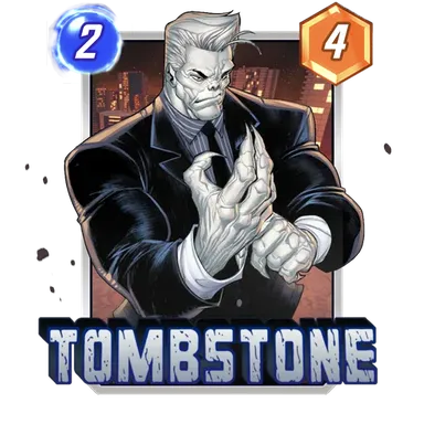 Tombstone MARVEL SNAP card art with current cost and power